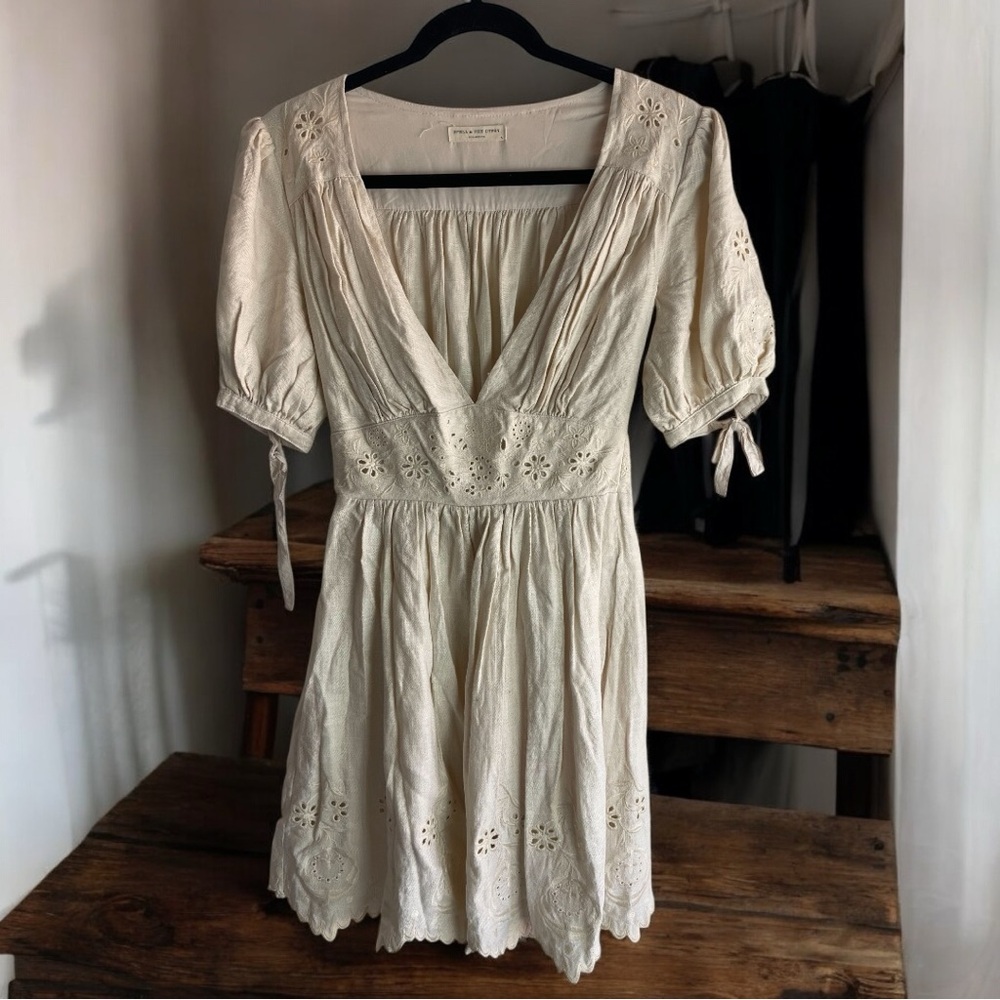 Spell Cream Eyelet Mini Dress